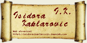 Isidora Kaplarović vizit kartica